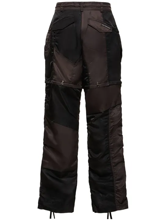 Andersson Bell   Detachable patchwork nylon cargo pants 