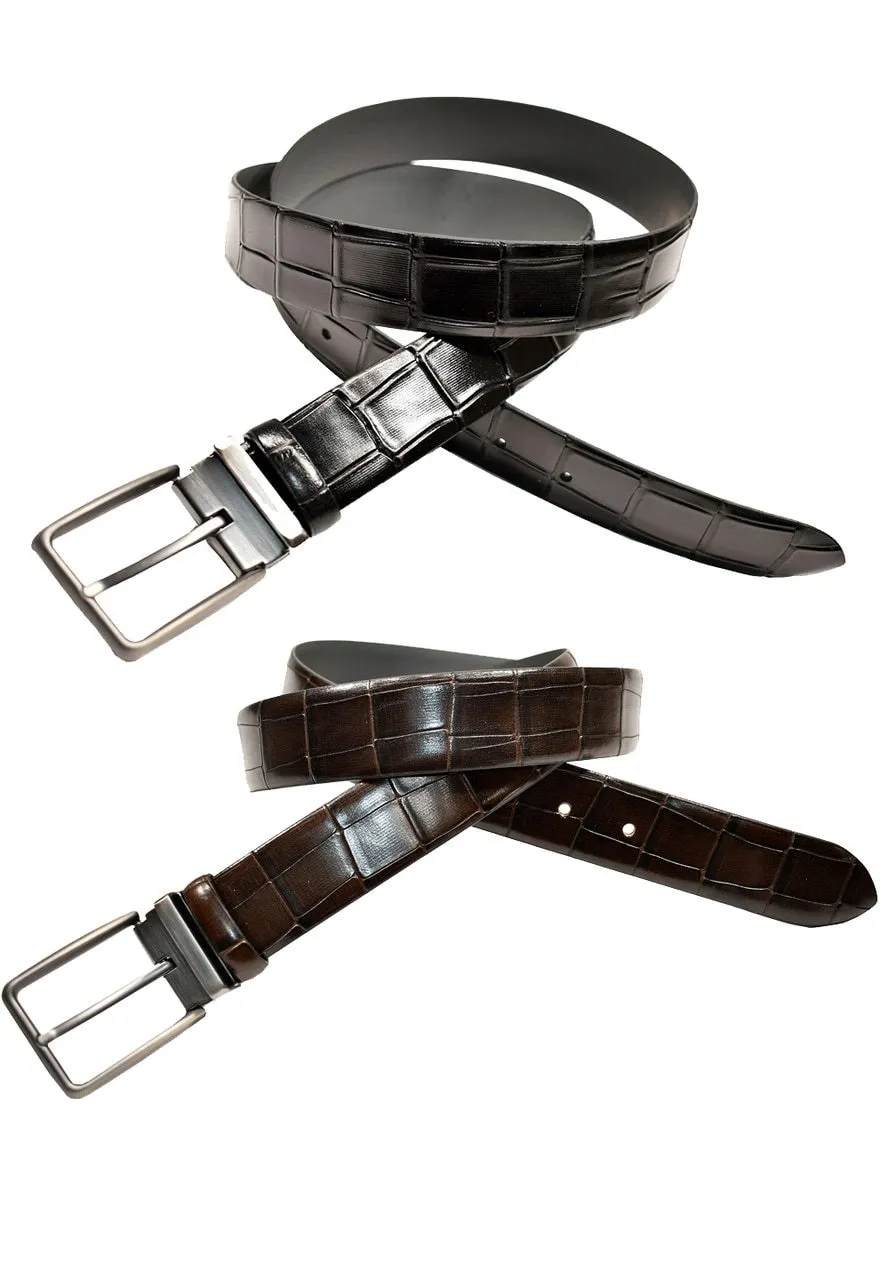 B06 Men's Embossed Crocodile Belt
