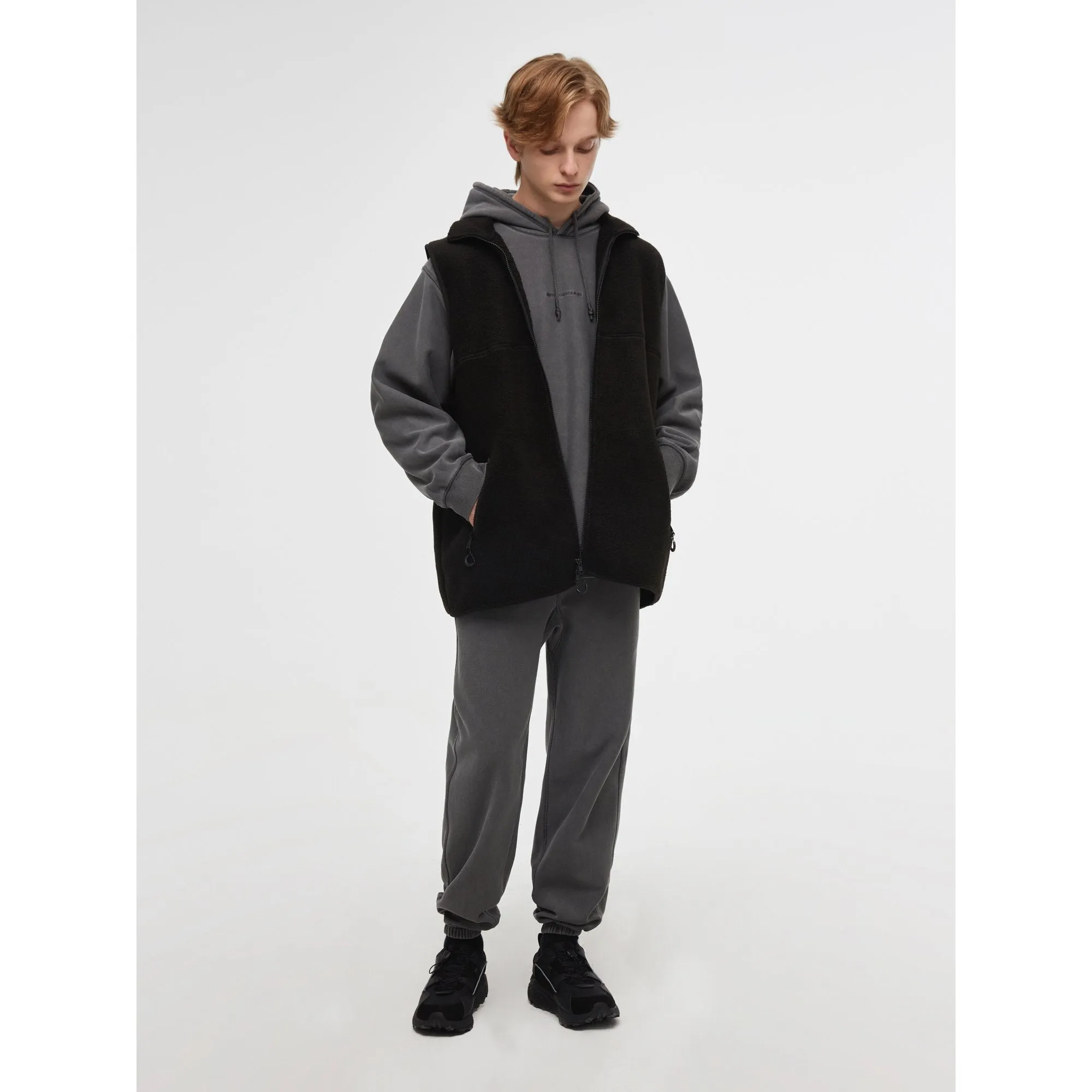Men Washed Jogging Pants - Grey