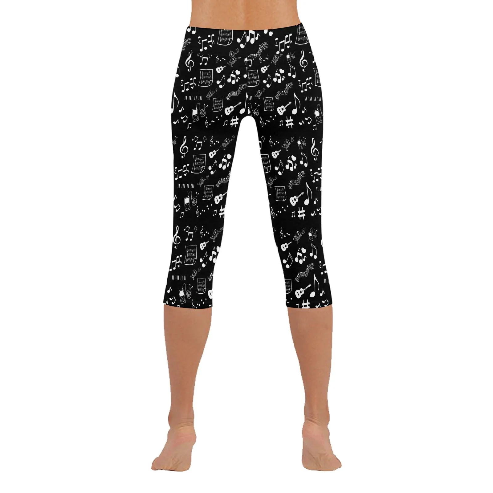 Musical Notes Capri Leggings up to 5 XL