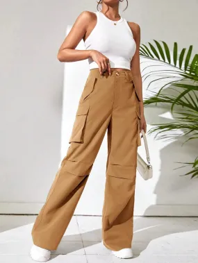 Non Stretch Loose Fit Wide Leg Pants