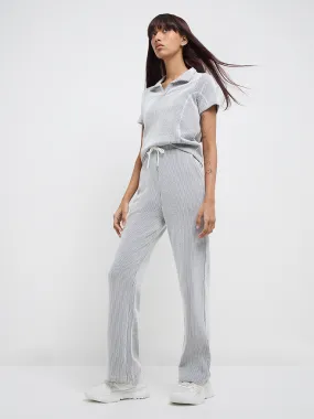 Studiofit Black & White High-Rise Cotton Blend Track Pants