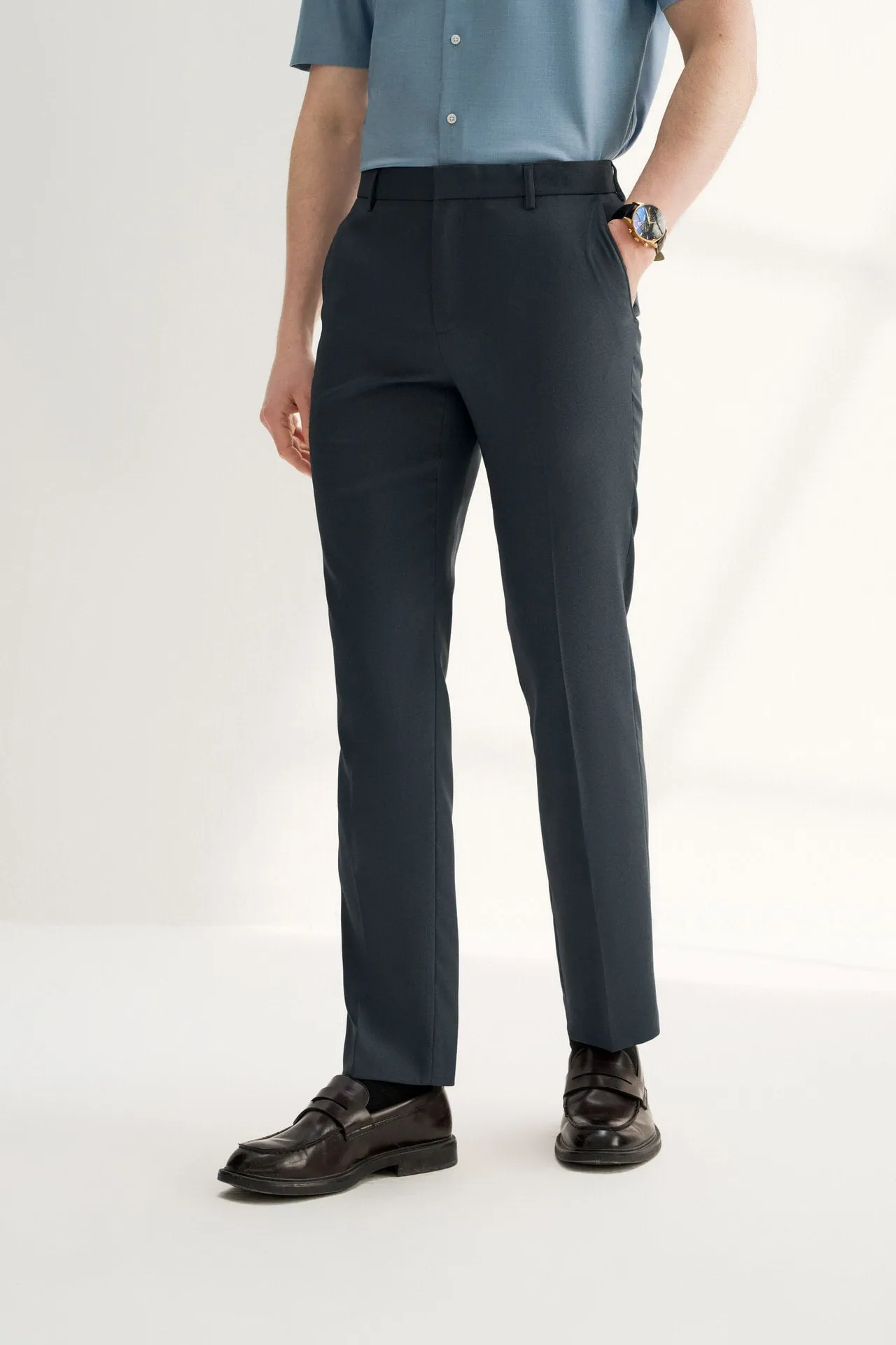 Teflon Finishing Stain Resistant Formal Pants in Smart Fit