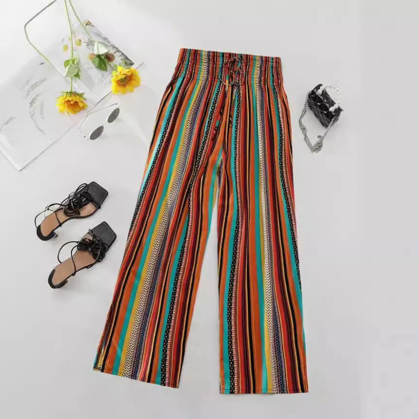 Women's Multi-color Striped Casual Pants